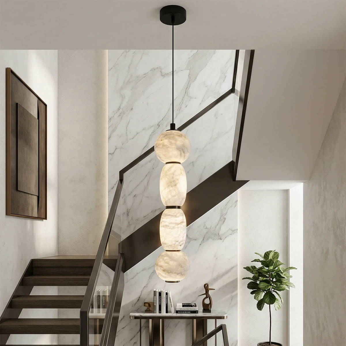 Alabaster Pendulous Pearl Pendant Light
