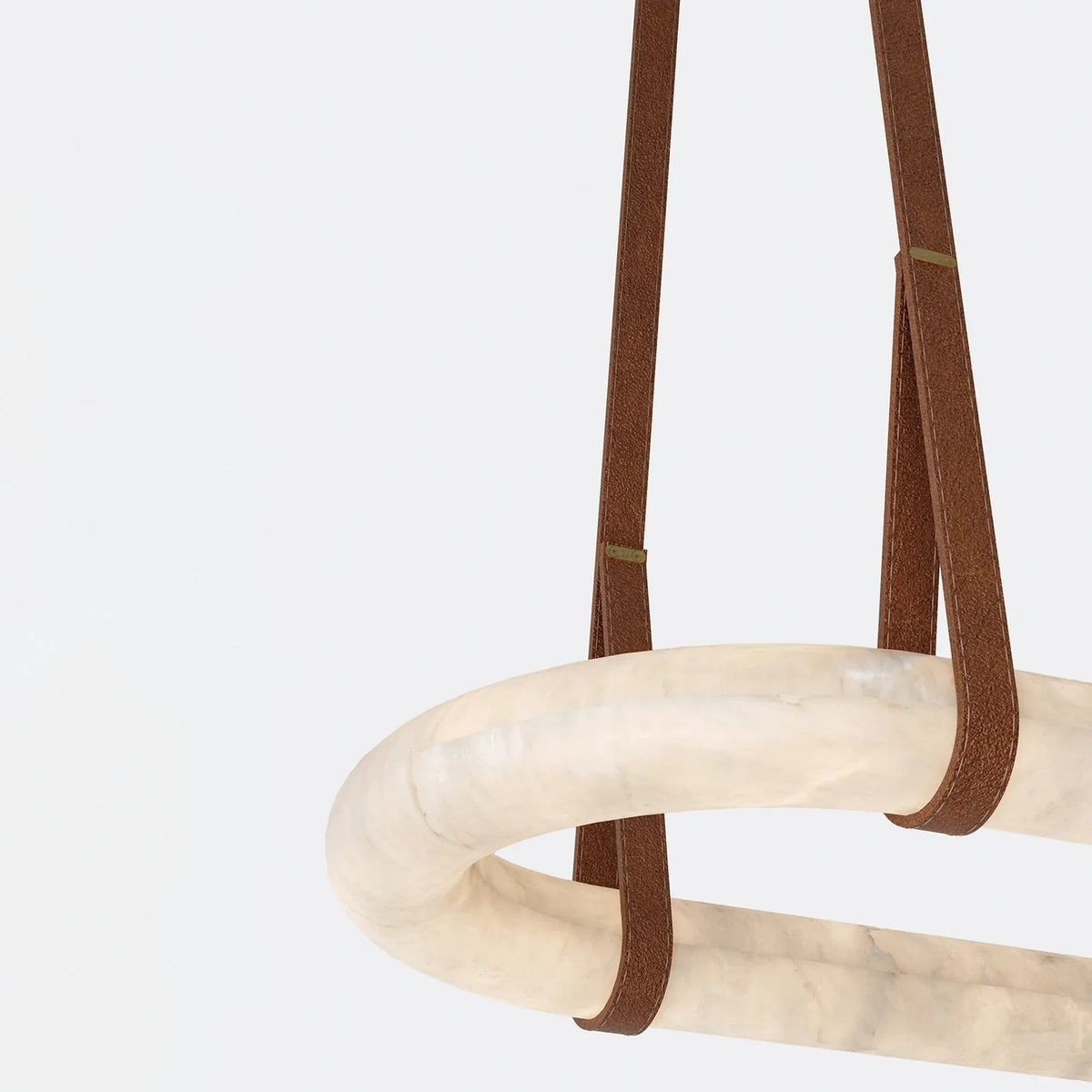Alabaster Round Leather Chandelier