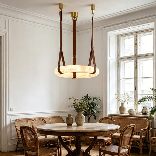 Alabaster round Pendant Light