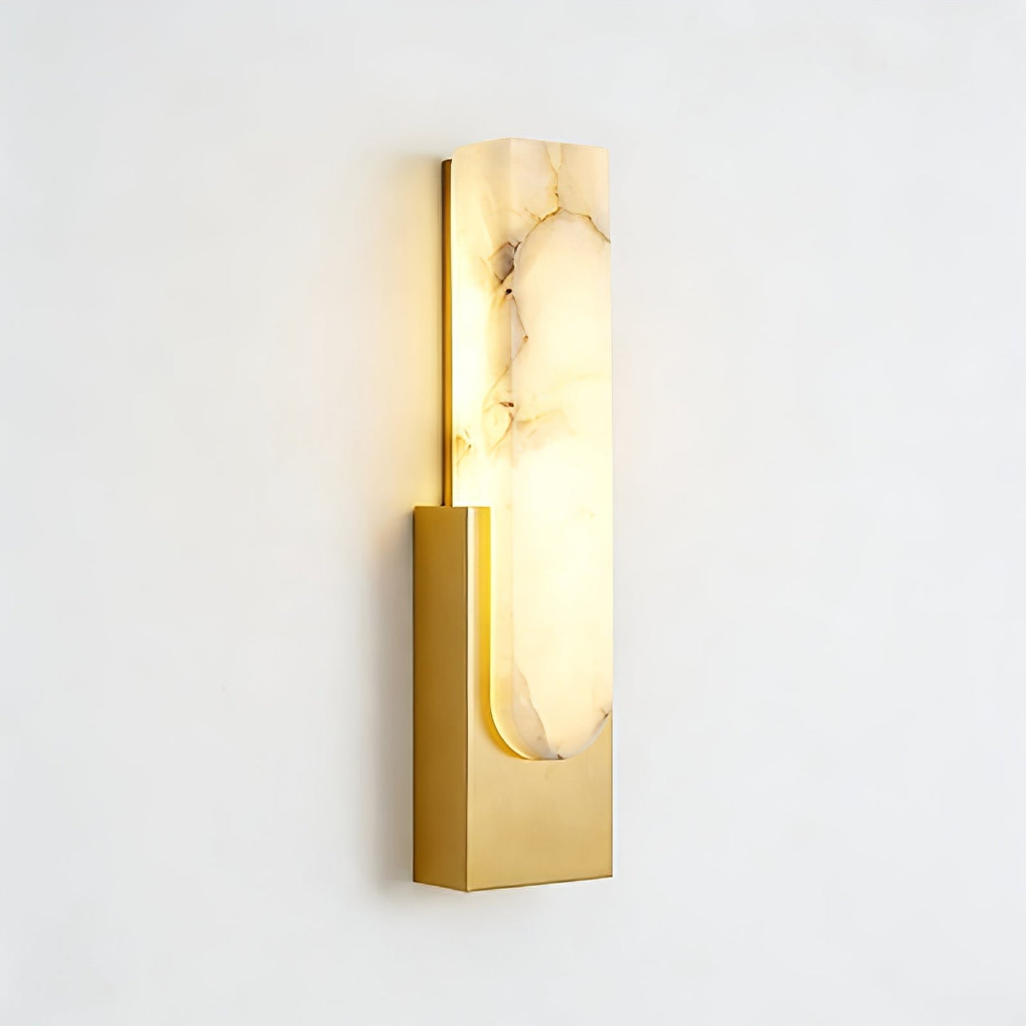 Alberta Brass Marble Wall Light