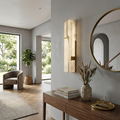 Ariel Modern Alabaster Column Sconce