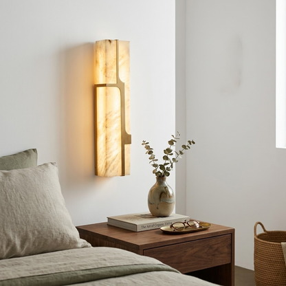 Ariel Modern Alabaster Column Sconce