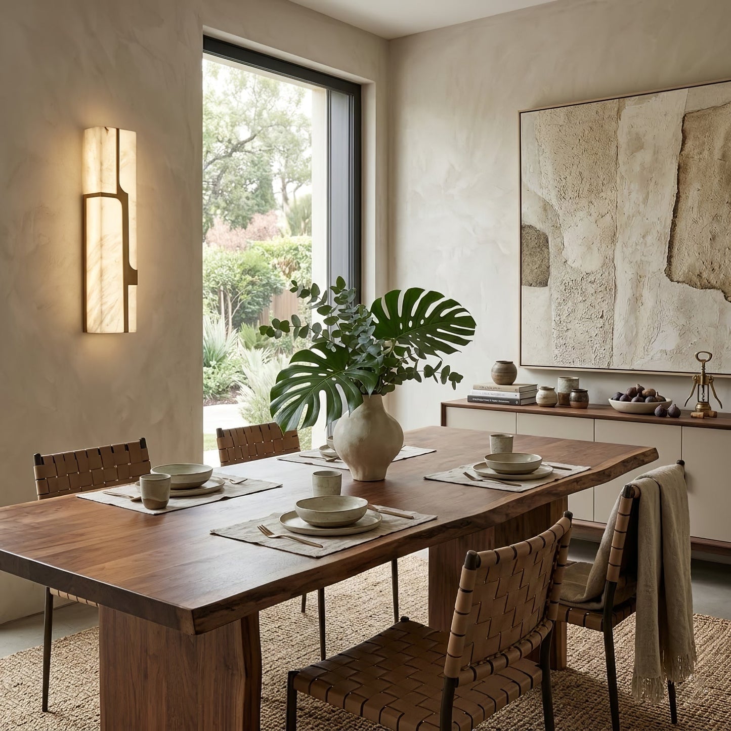 Ariel Modern Alabaster Column Sconce