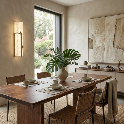 Ariel Modern Alabaster Column Sconce