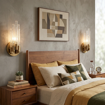 Artisanal Rippled Glass Wall Sconce