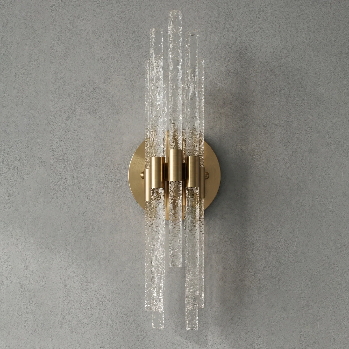 Artisanal Rippled Glass Wall Sconce