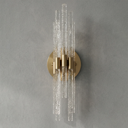 Artisanal Rippled Glass Wall Sconce