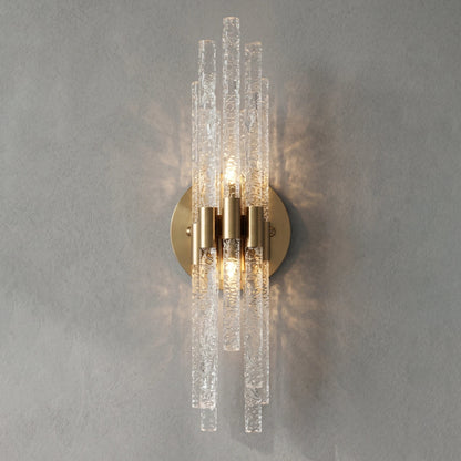 Artisanal Rippled Glass Wall Sconce