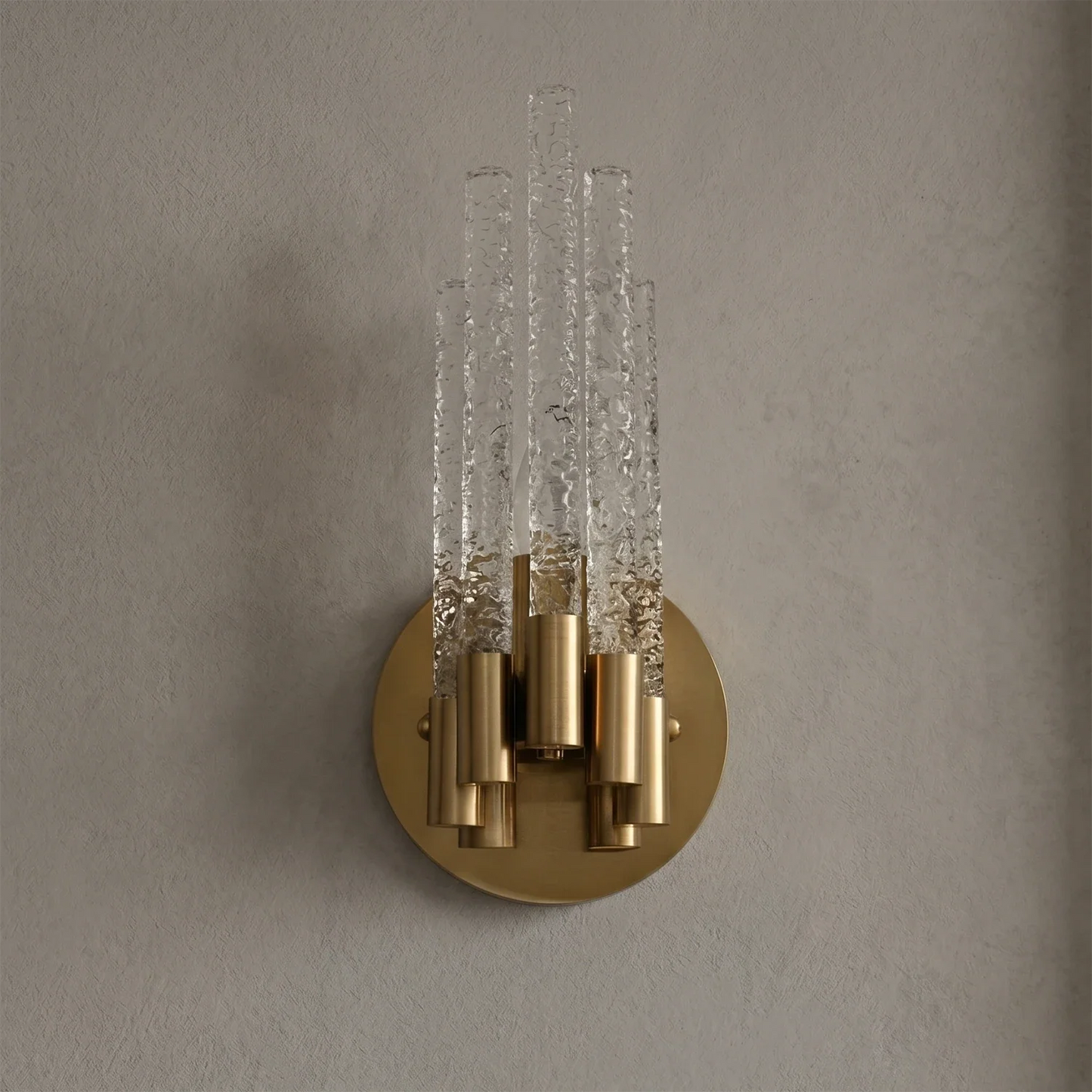 Artisanal Rippled Glass Wall Sconce
