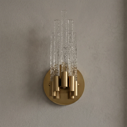 Artisanal Rippled Glass Wall Sconce