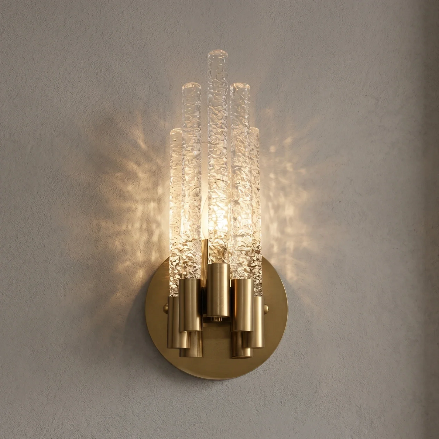 Artisanal Rippled Glass Wall Sconce