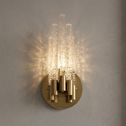 Artisanal Rippled Glass Wall Sconce