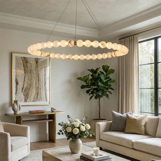 Aura Alabaster Orb Chandelier