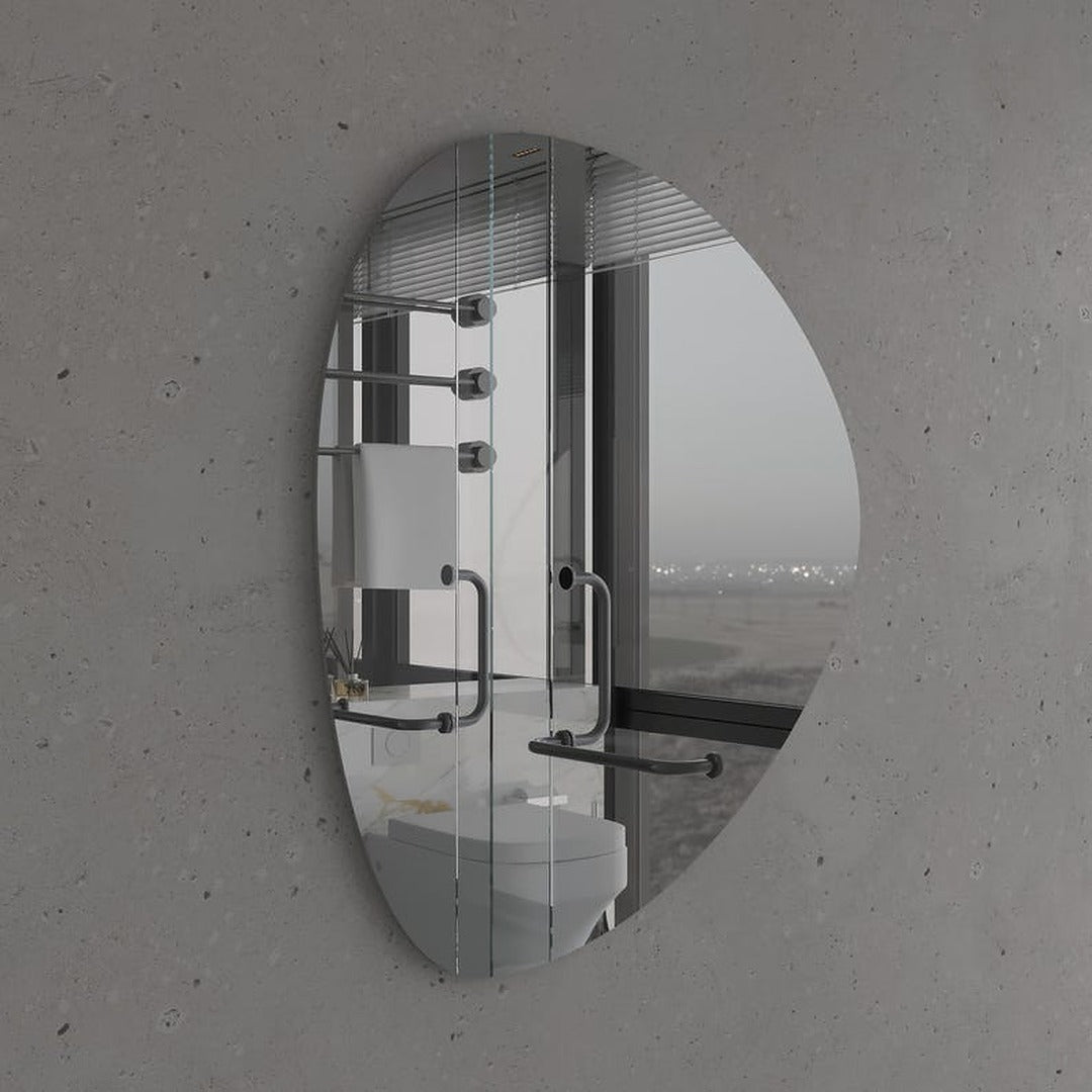 Modern Irregular Wall Mirror – Frameless Organic Shape Bathroom Mirror, Handmade Wavy Vanity Mirror for Living Room & Bedroom