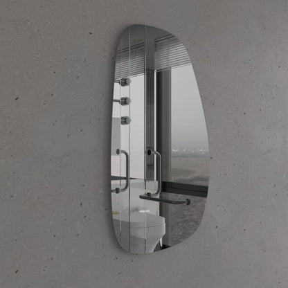 Modern Irregular Full-Length Mirror – Frameless Wavy Bathroom Mirror, Handmade Organic Shape Mirror
