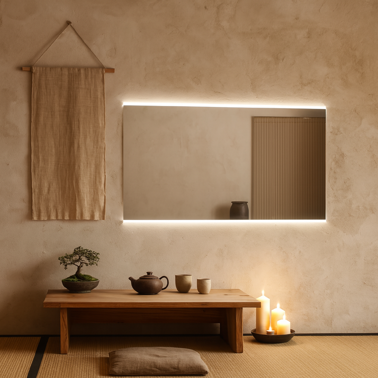 LED Bathroom Mirror – Minimalist Rectangular Lighted Vanity Mirror, Modern Backlit Wall Mirror