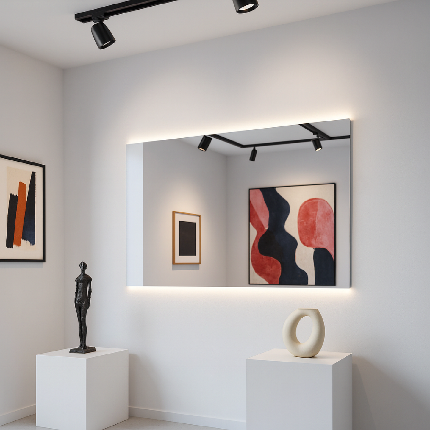 LED Bathroom Mirror – Minimalist Rectangular Lighted Vanity Mirror, Modern Backlit Wall Mirror