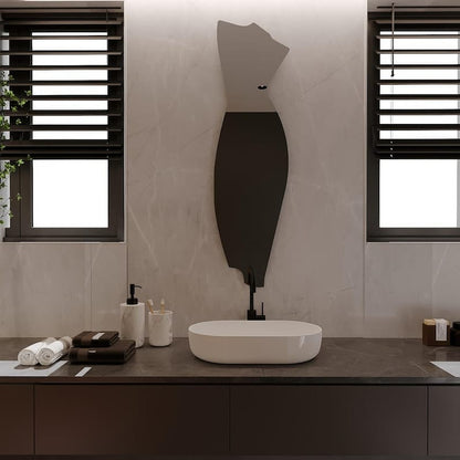 Modern Full Length Irregular Wall Mirror – Abstract Frameless Floor Mirror, Handmade Custom Shape Entryway & Bedroom Mirror