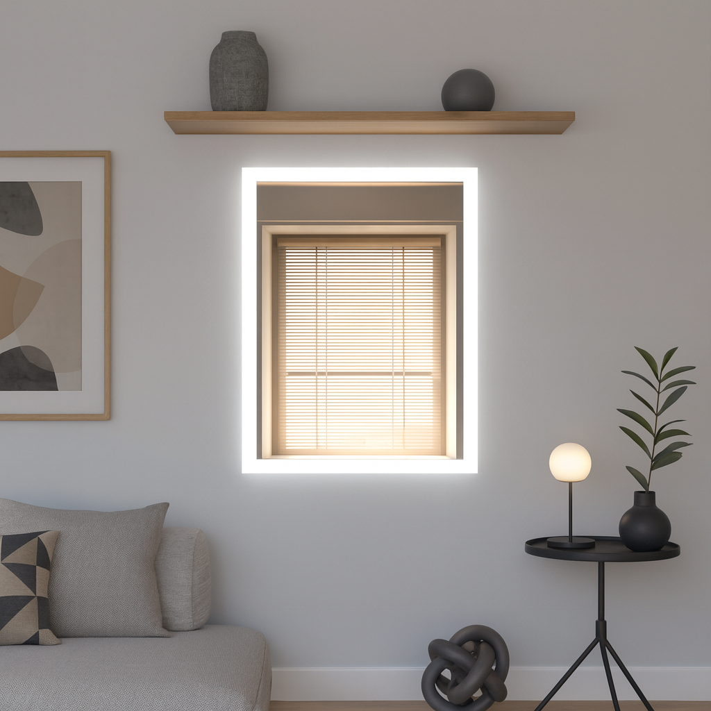 LED Bathroom Mirror Rectangle – Modern Dimmable Vanity Wall Mirror with Backlit Light