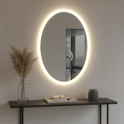LED Bathroom Mirror – Oval Backlit Vanity Mirror, Modern Lighted Wall Mirror