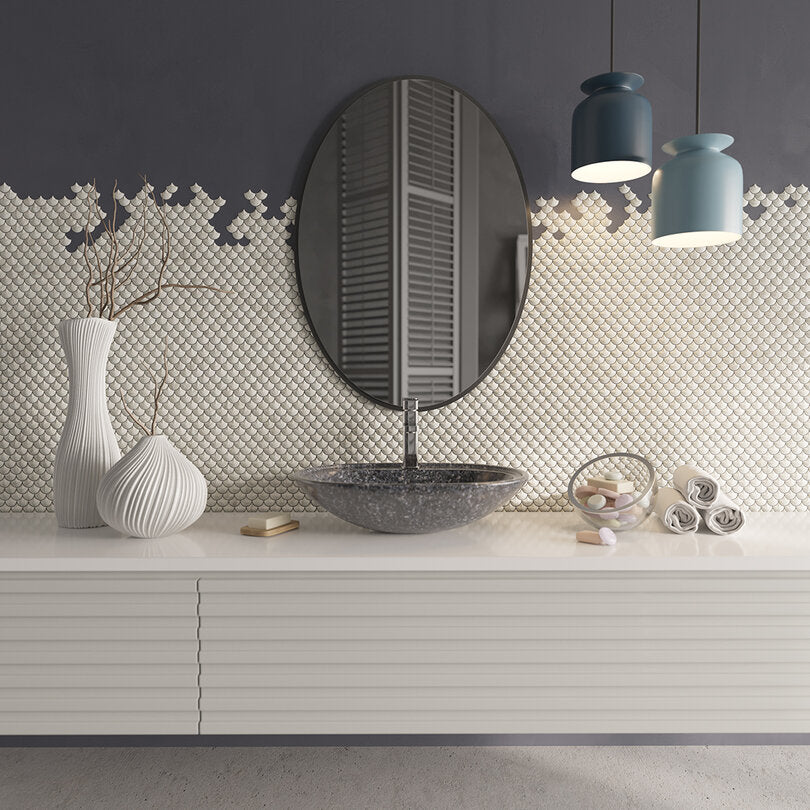 Modern Oval Wall Mirror – Thin Black Frame | Minimalist Design