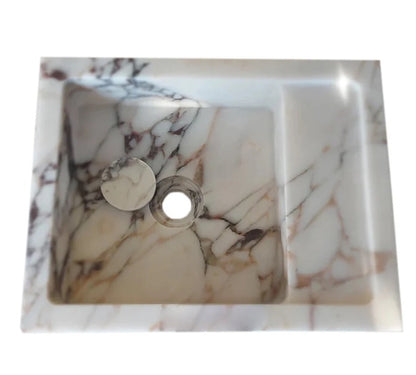 Calacatta Viola Bathroom Sink – Wall-Mount Marble Vanity Sink, Natural Stone Polished Basin