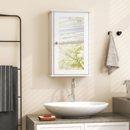 Bathroom Wall Cabinet with Mirror Door - White Medicine Cabinet | Space-Saving Storage