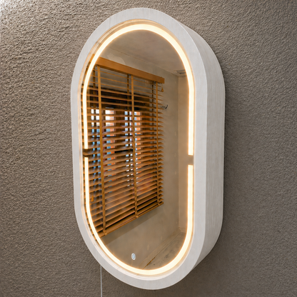 Beech LED Mirror Cabinet USA | Bathroom Medicine Cabinet & Makeup Vanity Storage | Wall Mount Mirror