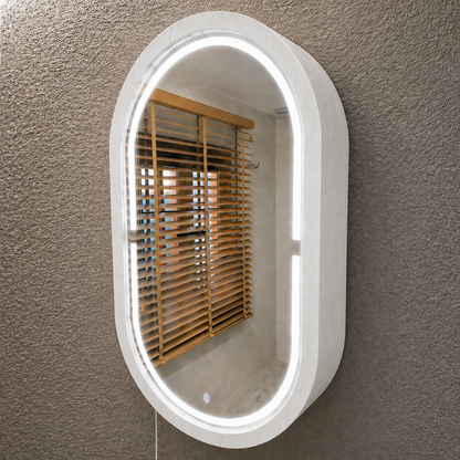 Beech LED Mirror Cabinet USA | Bathroom Medicine Cabinet & Makeup Vanity Storage | Wall Mount Mirror