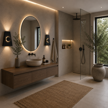 Wooden LED Wall Sconce, Modern Wood Wall Light, Handmade Wall Lamp, Minimalist Bathroom Bedroom Hallway Lighting