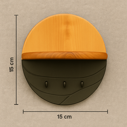 Modern Wall Key Holder with Shelf – Minimalist Wooden Entryway Organizer with Hooks | Handmade Home Décor