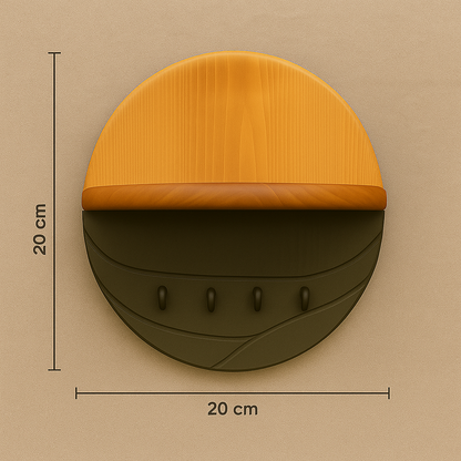 Modern Wall Key Holder with Shelf – Minimalist Wooden Entryway Organizer with Hooks | Handmade Home Décor