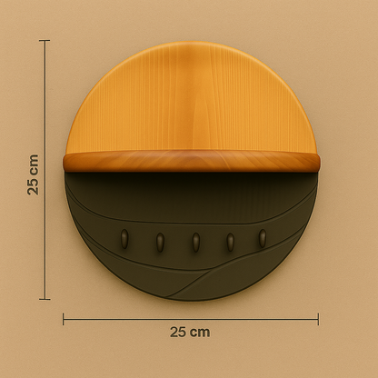 Modern Wall Key Holder with Shelf – Minimalist Wooden Entryway Organizer with Hooks | Handmade Home Décor