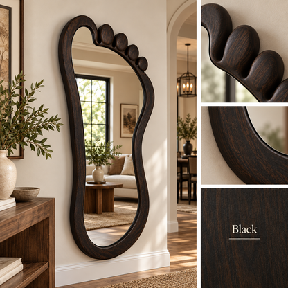 Footprint Wall Mirror, Solid Linden Wood Frame, Full Length Mirror