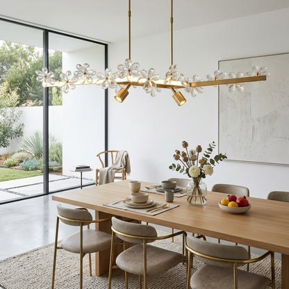 Blooming Crystal Flower Modern Pendant Light