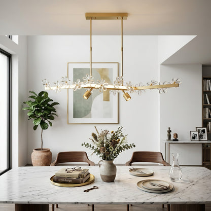 Blooming Crystal Flower Modern Pendant Light