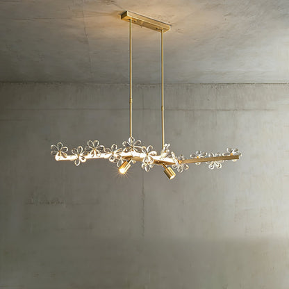 Blooming Crystal Flower Modern Pendant Light
