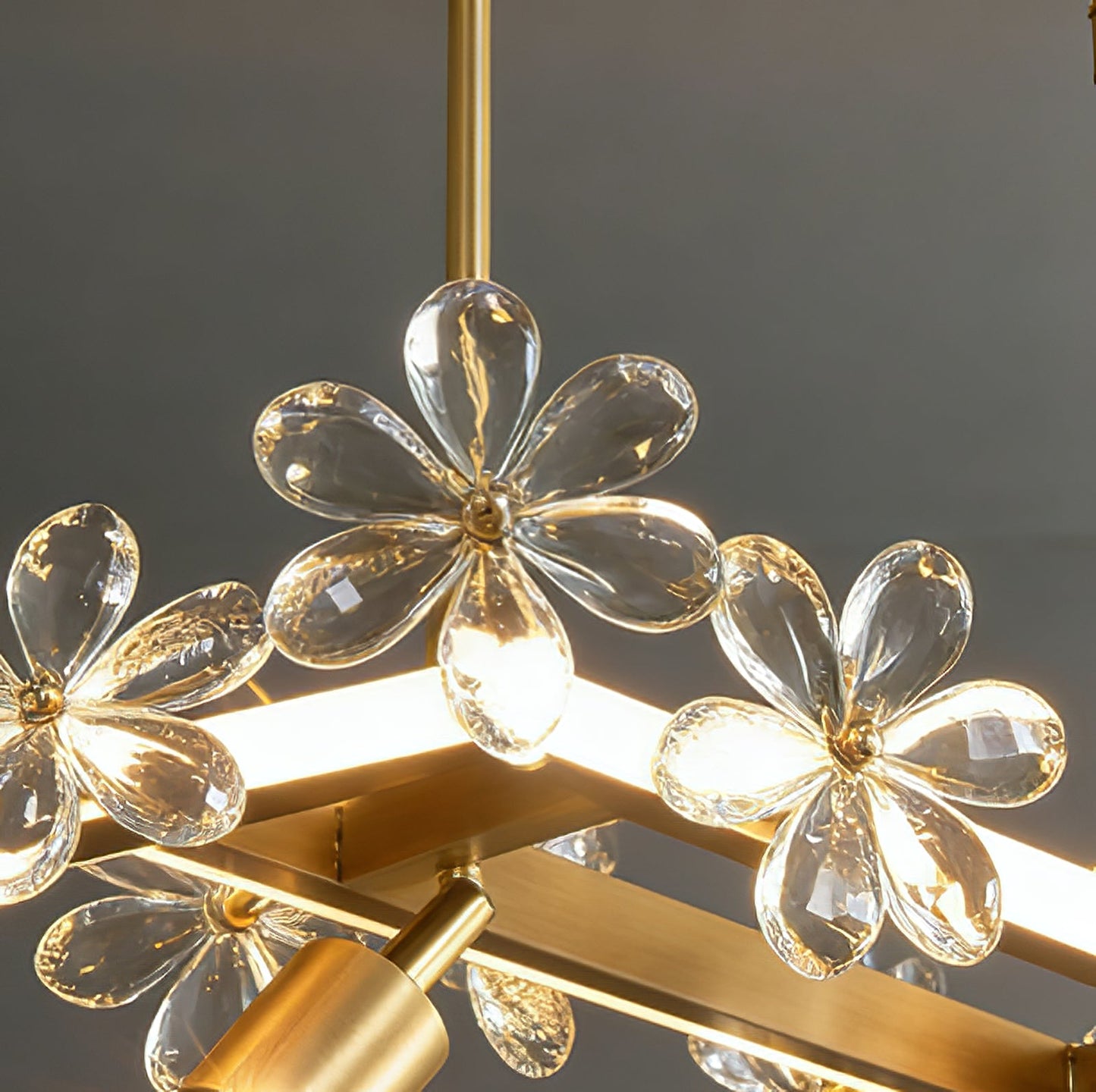 Blooming Crystal Flower Modern Pendant Light