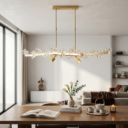 Blooming Crystal Flower Modern Pendant Light
