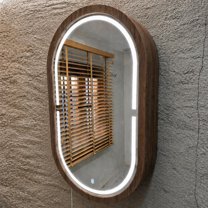 Beech LED Mirror Cabinet USA | Bathroom Medicine Cabinet & Makeup Vanity Storage | Wall Mount Mirror