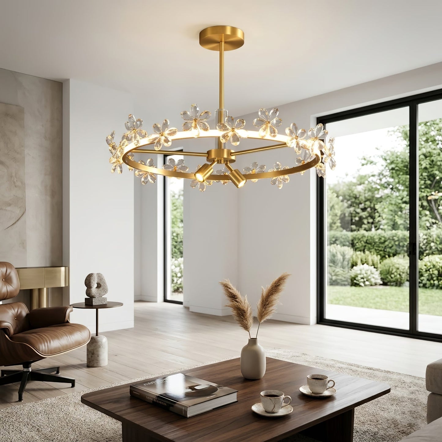 Circular Crystal Plum Blossom Ceiling Light