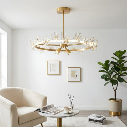 Circular Crystal Plum Blossom Ceiling Light