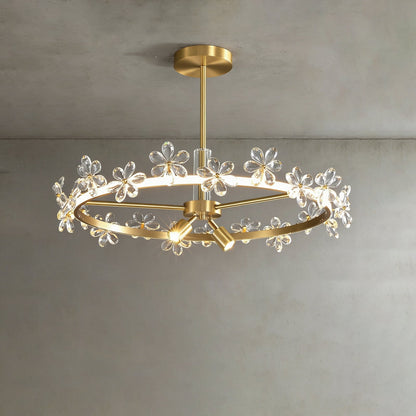 Circular Crystal Plum Blossom Ceiling Light