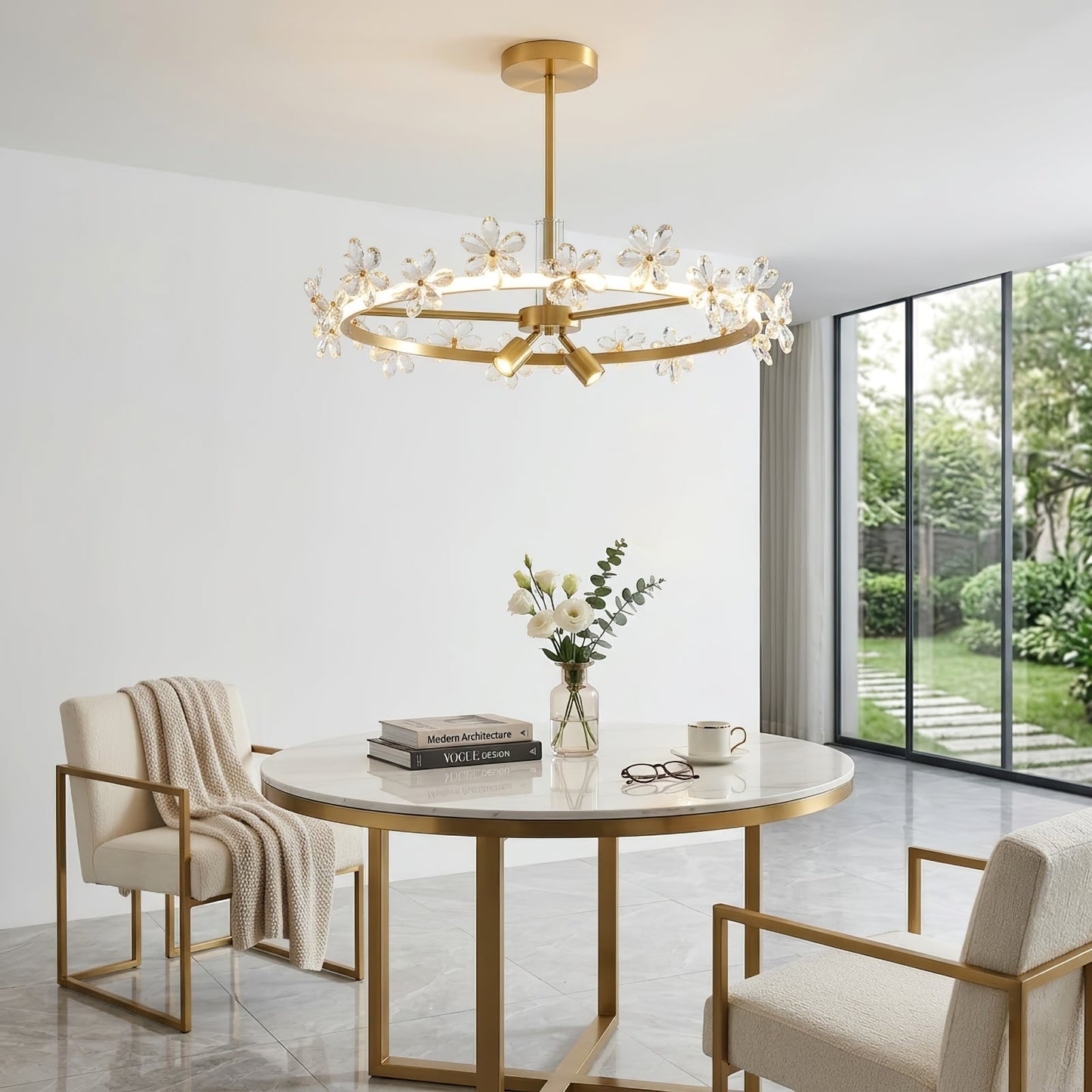 Circular Crystal Plum Blossom Ceiling Light