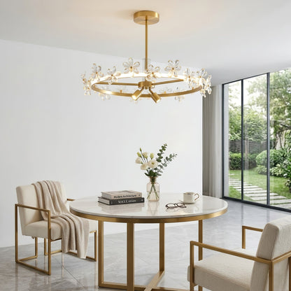 Circular Crystal Plum Blossom Ceiling Light