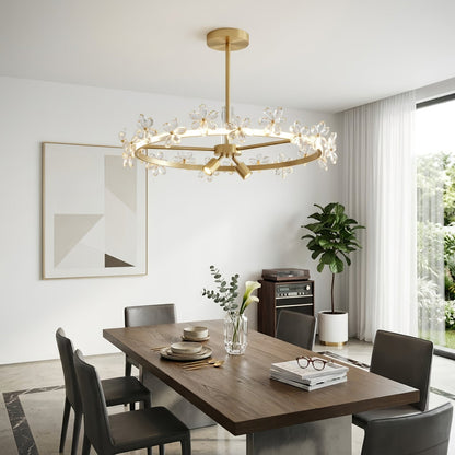 Circular Crystal Plum Blossom Ceiling Light