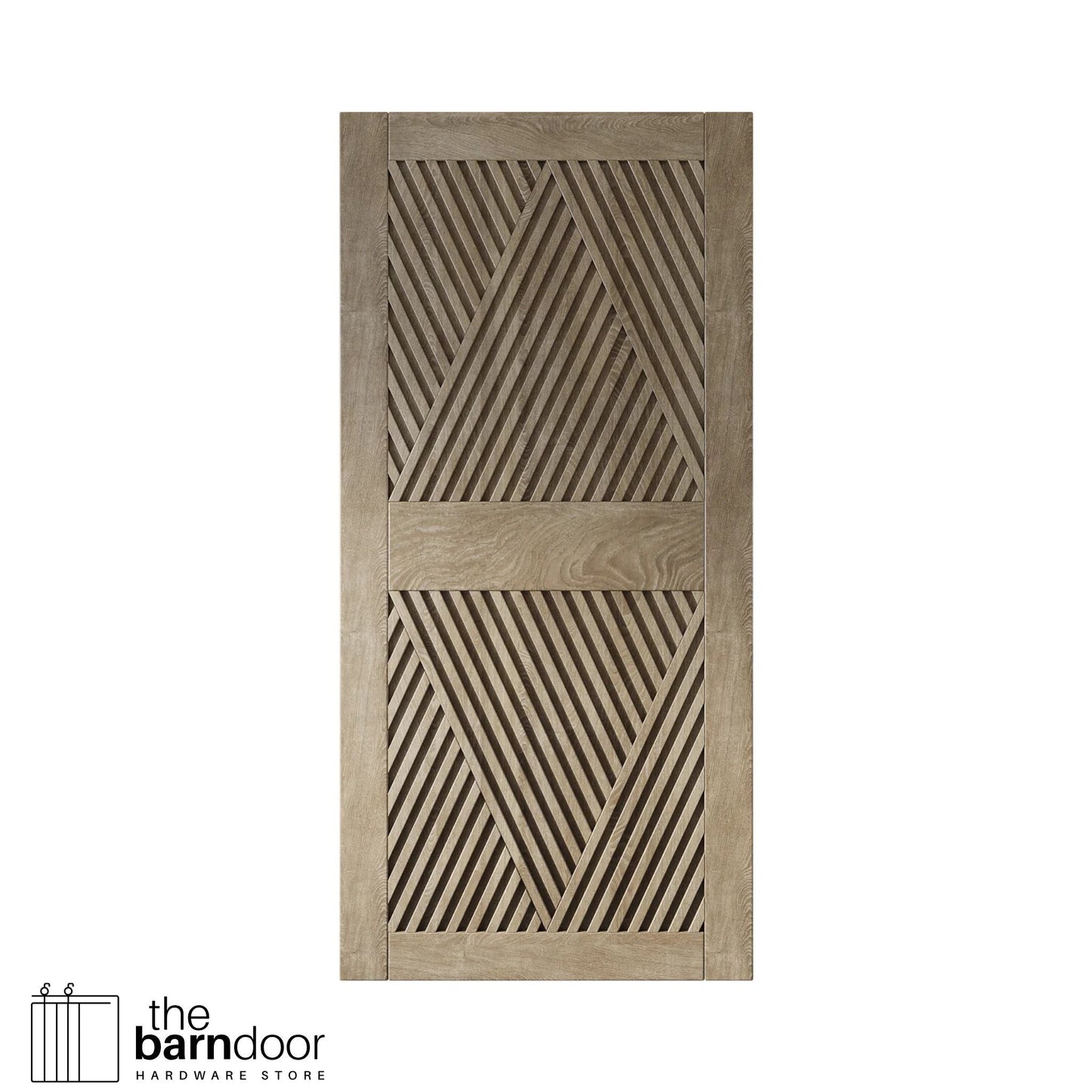 Pine Wood Barn Door DIY Kit - Diamond Pattern Sliding Door with Pre-Drilled Holes