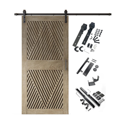 Barn Door Kit Diamond Pattern - Matte Black Hardware with 8 Custom Color Finishes
