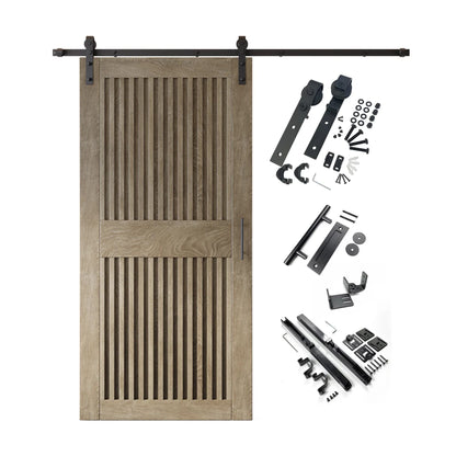 Vertical Slat Barn Door Kit - Black Hardware with DIY Unassembled System & Custom Finishes