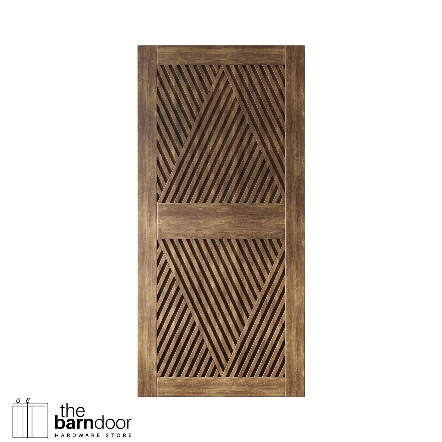 Pine Wood Barn Door DIY Kit - Diamond Pattern Sliding Door with Pre-Drilled Holes